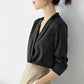 Silk Satin V-Neck Tunic - Long Sleeve, Office Chic