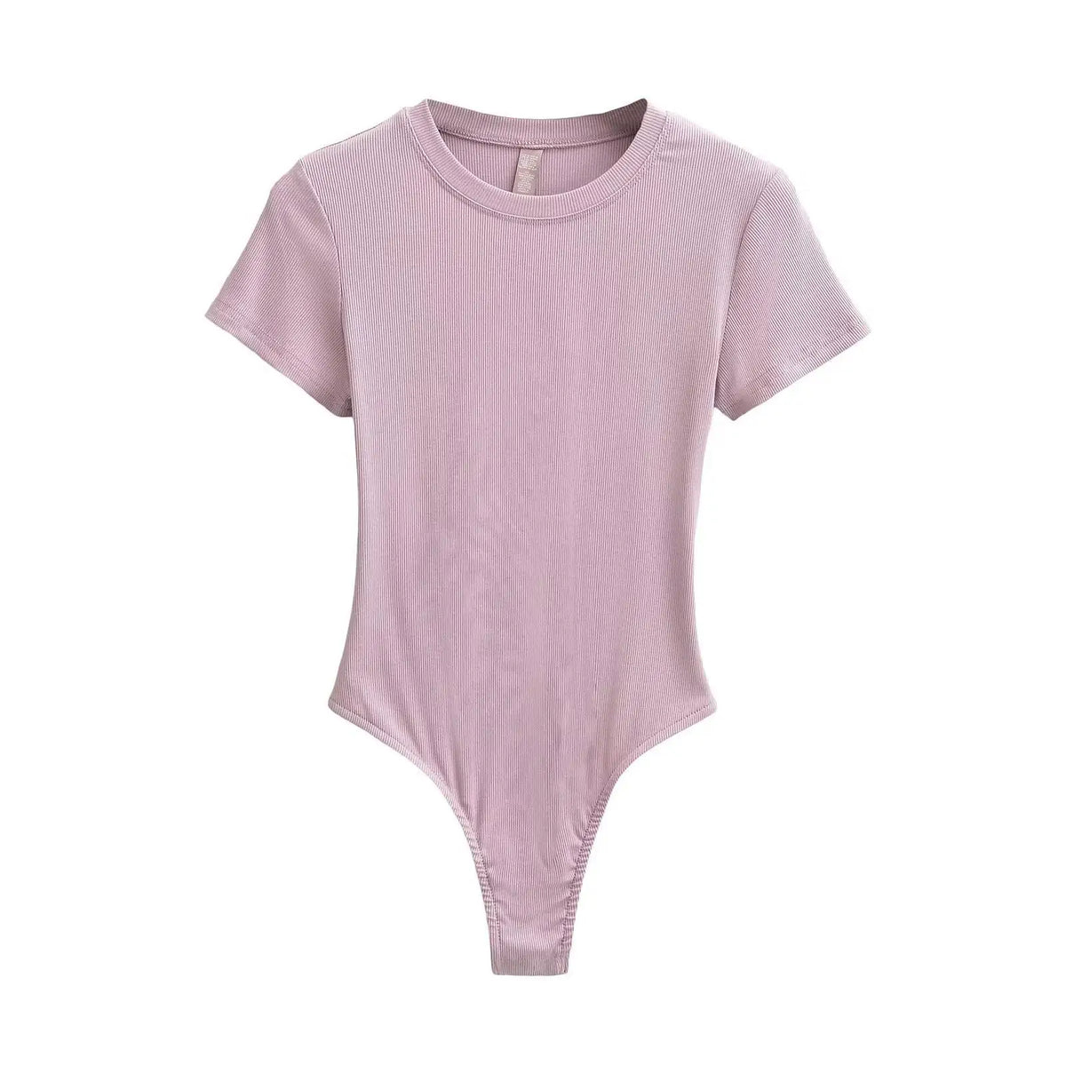 Stretchable Knit Bodysuit - Short Sleeve O-Neck Summer Basic (14 Colors)