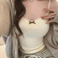 Lace Bow Corset Camisole - Sleeveless Slim Crop Top with Chest Pad for Summer Elegance