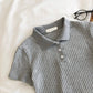 Youthful Knit Polo Crop Top - Short Sleeve