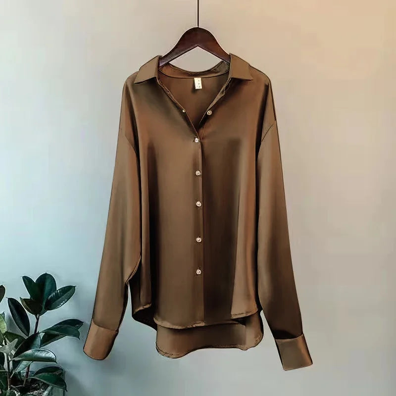 Elegant Knit Cardigan - Lapel Collar & Buttons