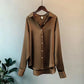 Elegant Knit Cardigan - Lapel Collar & Buttons
