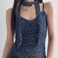 Leopard Print Mesh Camisole - Double Layer, Backless Y2K Style