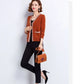 Striped Patchwork Knit Cardigan - V-Neck, Long Sleeve, Autumn 2024