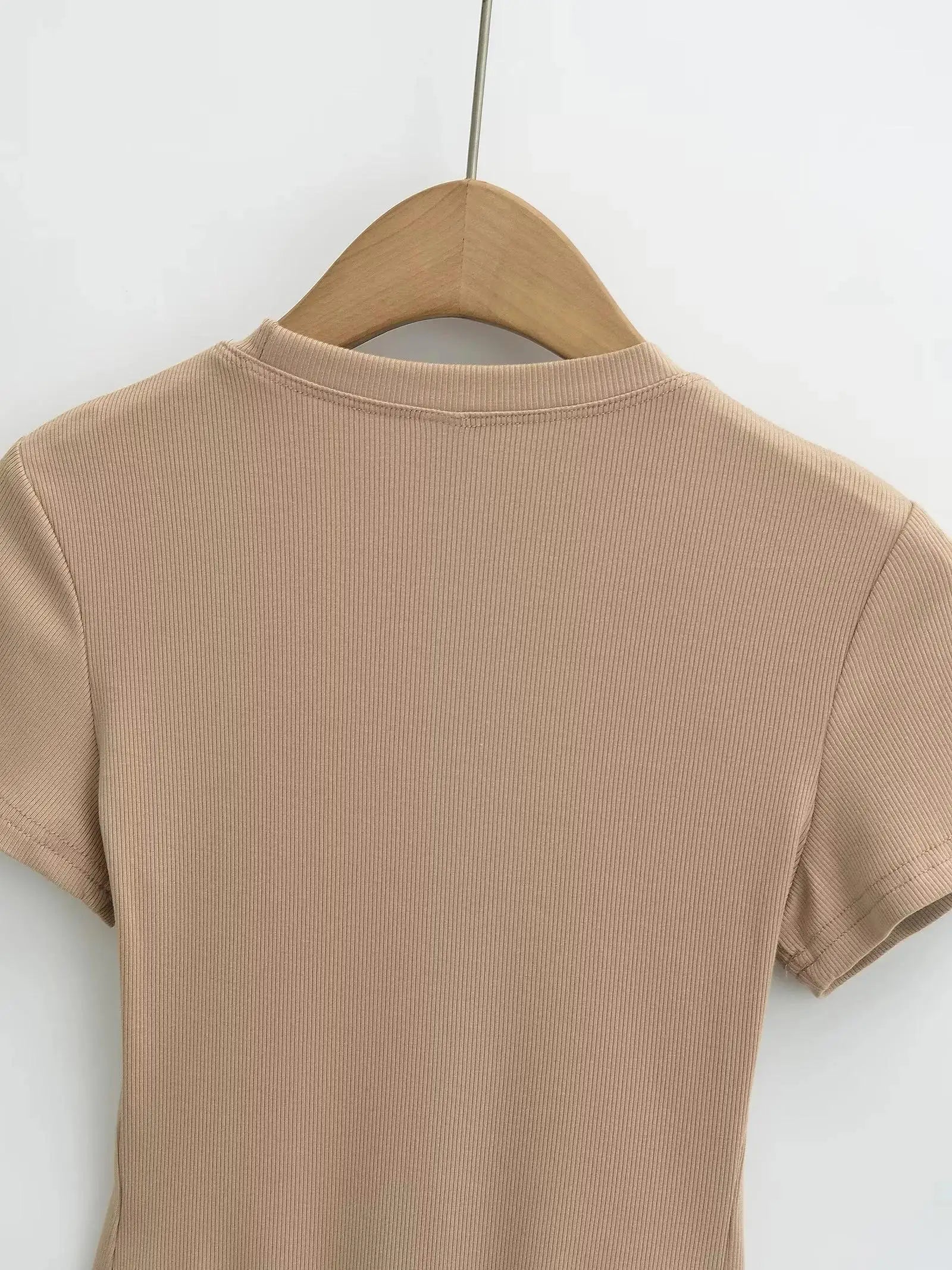 Stretchable Knit Bodysuit - Short Sleeve O-Neck Summer Basic (14 Colors)