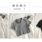 Youthful Knit Polo Crop Top - Short Sleeve