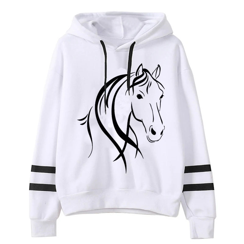 Horse Graphic Sweatshirt - Long Sleeve Casual Pullover