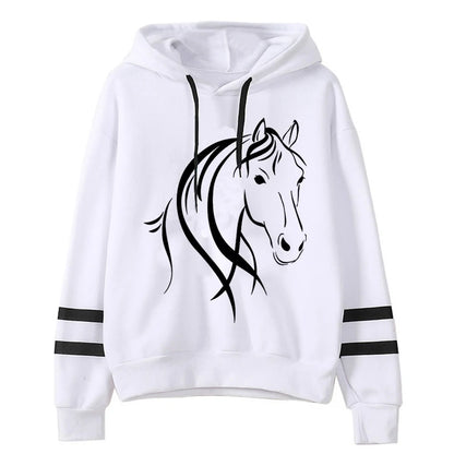 Horse Graphic Sweatshirt - Long Sleeve Casual Pullover