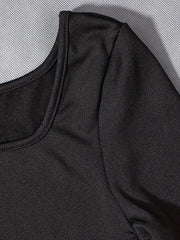 Short Sleeve Bodycon Romper – Skinny Fit Casual Sports Jumpsuit