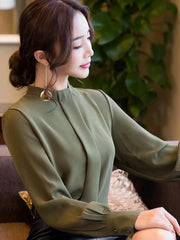 Chiffon Long Sleeve Blouse - Office Wear, Spring/Autumn 2024