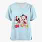 Mickey Mouse Nursing Scrub Top - V-Neck with Pockets, Christmas Edition