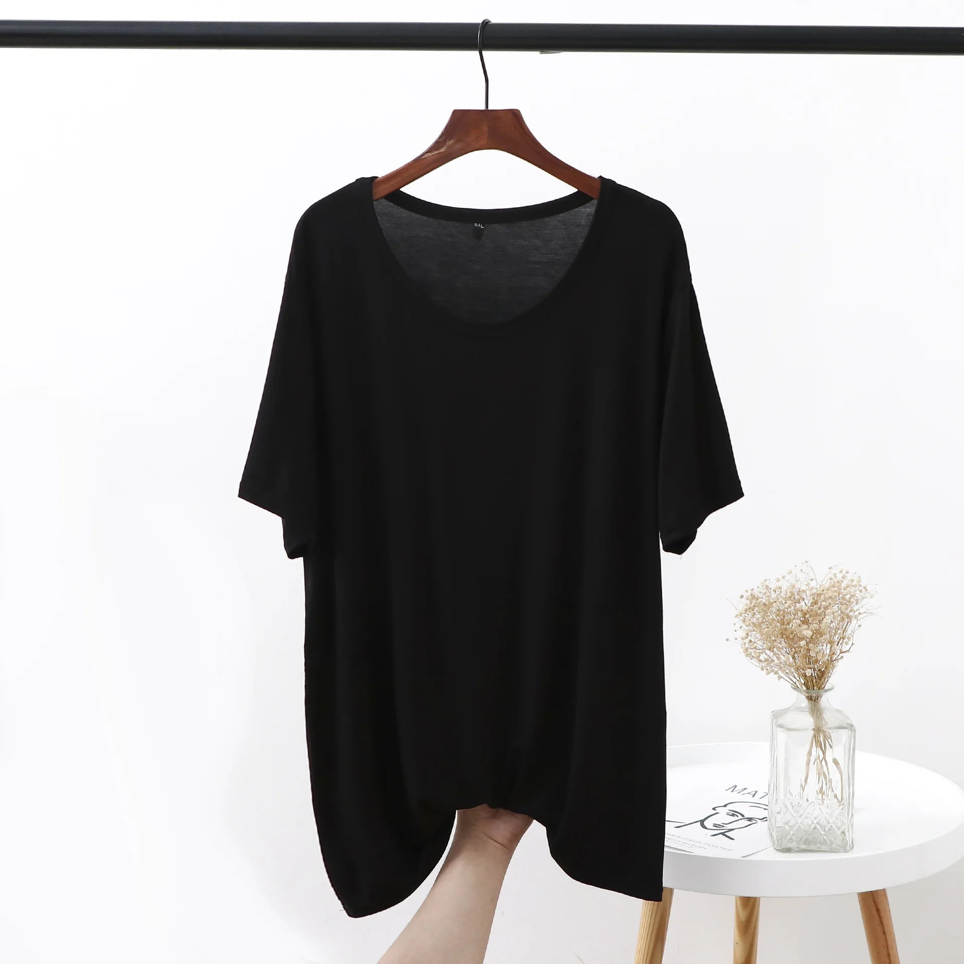 Plus Size Modal T-Shirt - Short Sleeve O-Neck Summer Top (XL-6XL)