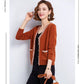 Striped Patchwork Knit Cardigan - V-Neck, Long Sleeve, Autumn 2024