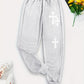 Crucifixion Print Drawstring Pants – Trendy & Versatile