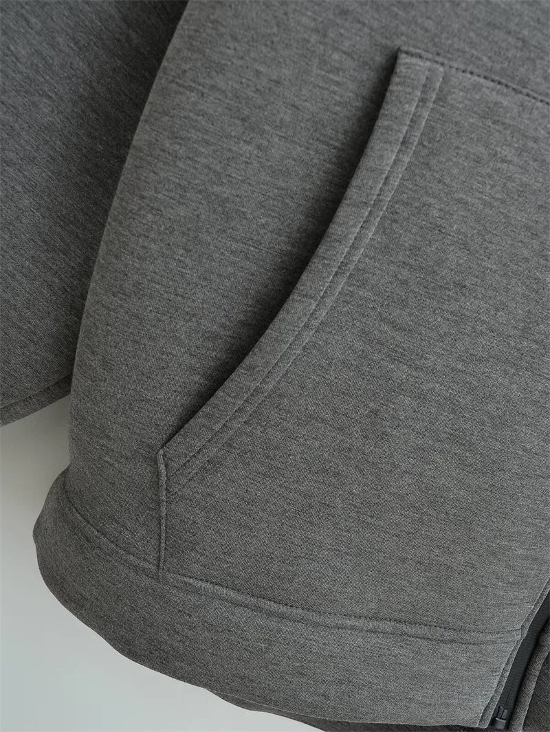 Oversized Zipper Hoodie - High Street Unisex Winter Sweatshirt