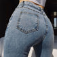 High-Waist Skinny Pencil Jeans - Stretch Denim Ankle-Length Pants