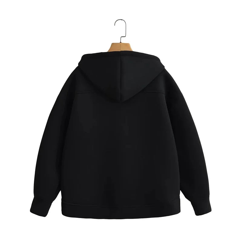 Oversized Zipper Hoodie - High Street Unisex Winter Sweatshirt