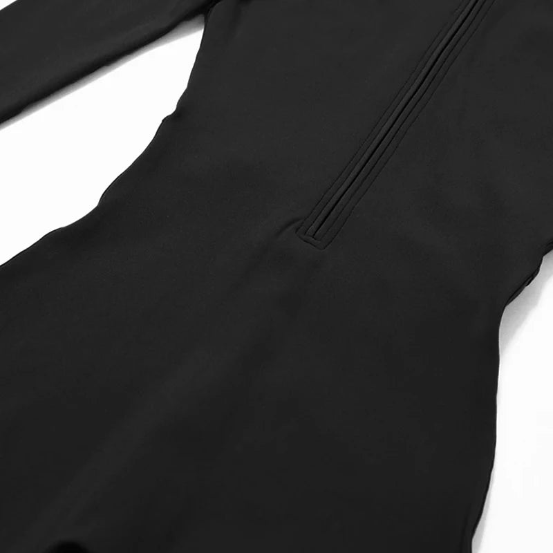 Warm Plush One-Piece Sports Jumpsuit – Women's Winter Fitness Tracksuit