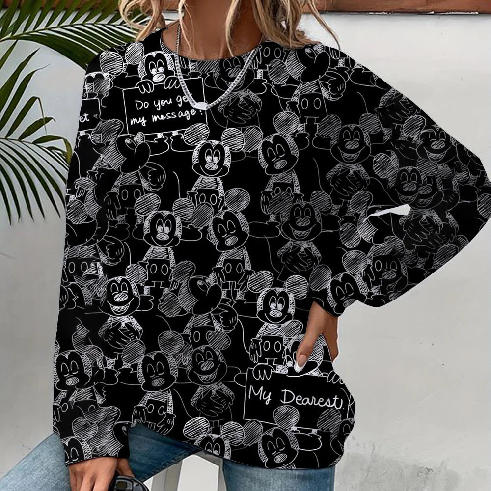 Disney Mickey Mouse Hoodie - Harajuku Style, Long Sleeve Sweatshirt