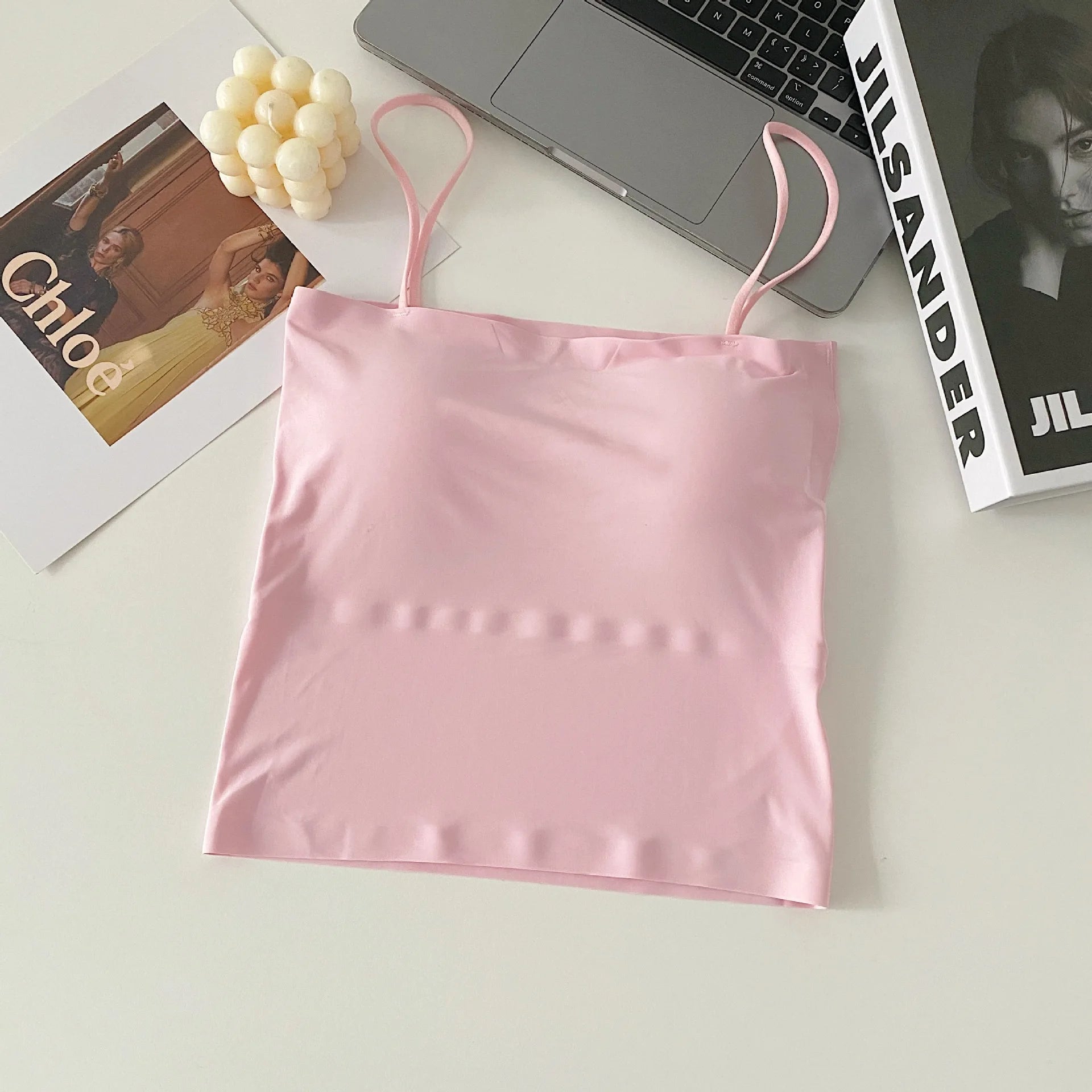 Ice Silk Padded Camisole - Stylish Backless Summer Top for Women