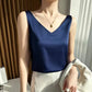 Satin Silk Lace Tank Top - V-Neck Sleeveless Camisole (S-3XL