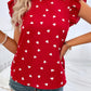 Chic Pink Chiffon Ruffle Blouse - Short Sleeve, Summer 2024
