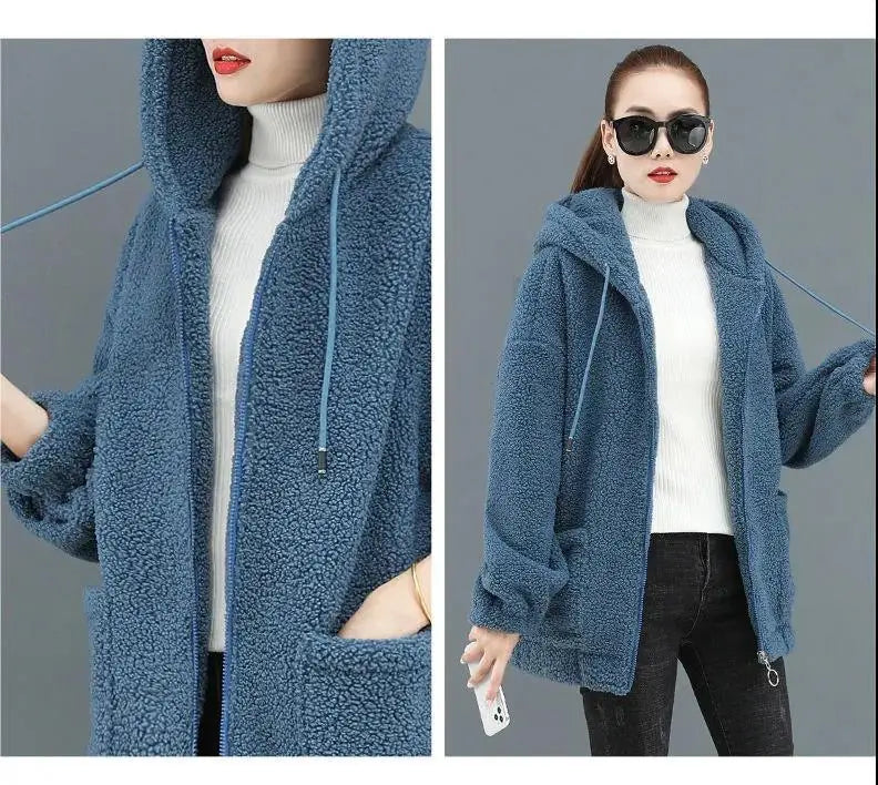 Thick Velvet Fleece Hoodie - Zipper Cardigan, Casual Winter Wear