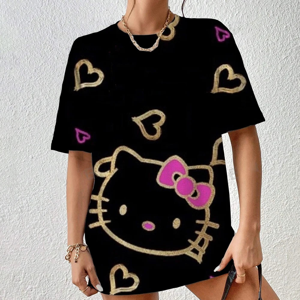 Hello Kitty Aesthetic T-Shirt - Short Sleeve Festival Streetwear