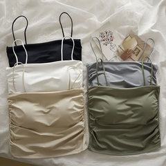 Ice Silk Padded Camisole - Stylish Backless Summer Top for Women