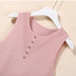 Elegant Knit V-Neck Tank Top - Sleeveless & Striped