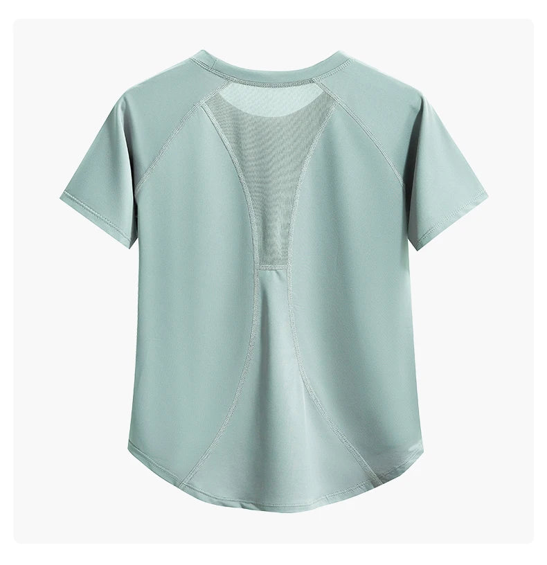 DRUR Quick-Dry Yoga Shirt - Round Neck, Short Sleeve Sportswear 2025