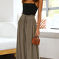 Summer women's Wde  Leg Pants With Elastic Waistband