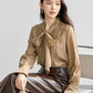 SENTUBILA Lyocell Lace-Up Blouse - Loose Fit Spring 2025 Office Shirt for Women