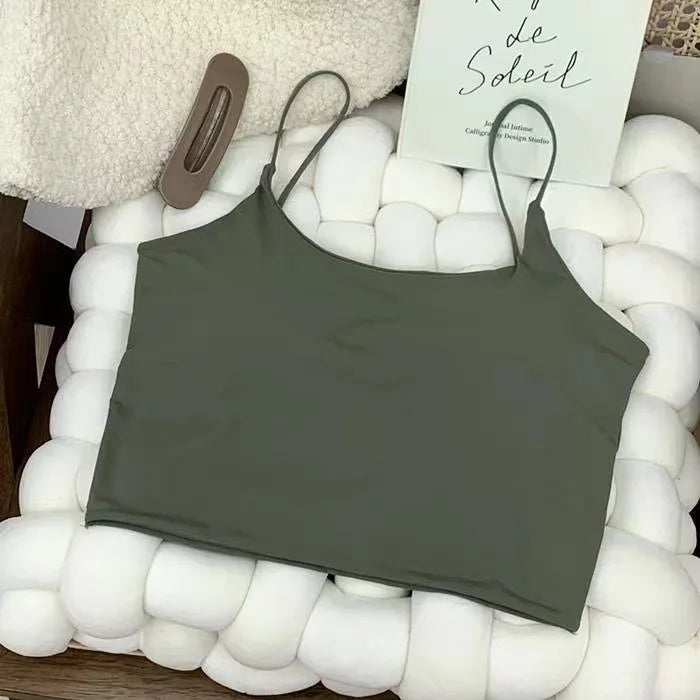 Ice Silk Padded Camisole - Sexy Summer Crop Top & Tube Bra