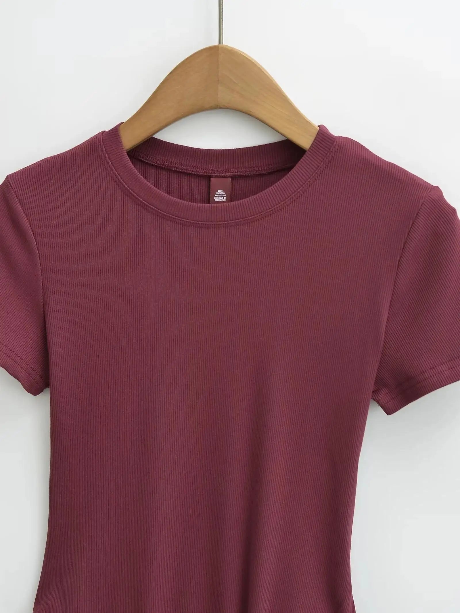 Stretchable Knit Bodysuit - Short Sleeve O-Neck Summer Basic (14 Colors)