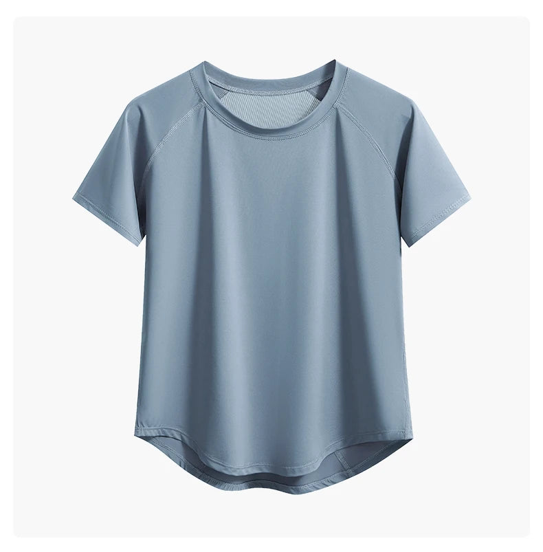 DRUR Quick-Dry Yoga Shirt - Round Neck, Short Sleeve Sportswear 2025