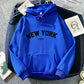 New York Letter Hoodie - Y2K Oversized Fleece Sweatshirt