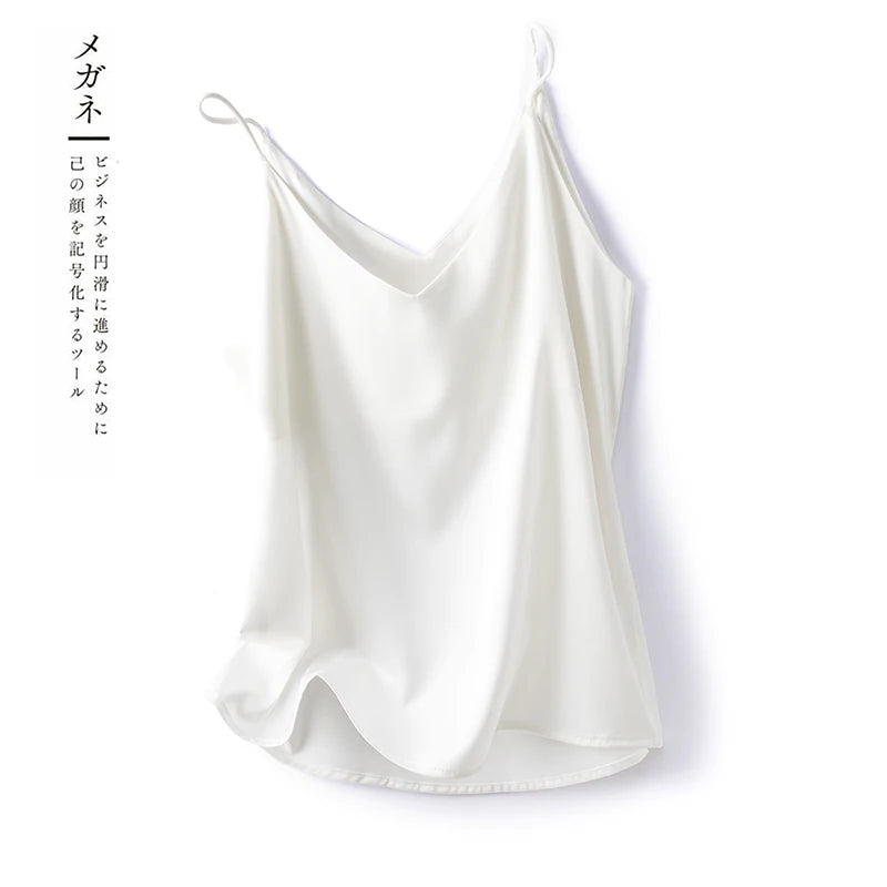 Real Silk V-Neck Camisole - Black & White, Spring/Summer 2023
