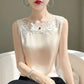 Elegant Silk Lace Camisole - Sleeveless Satin Top for Women