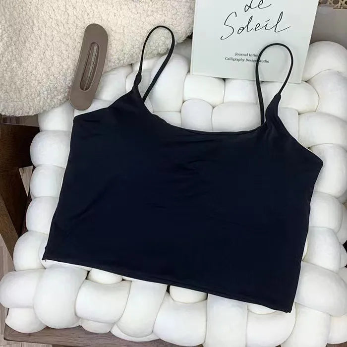 Ice Silk Padded Camisole - Sexy Summer Crop Top & Tube Bra