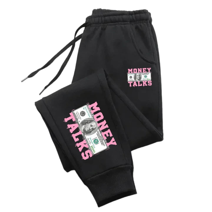 Money Talks Print Sweatpants - Trendy Hip-Hop Joggers with Pockets