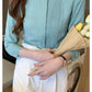 023 Chiffon Bow V-Neck Blouse - Long Sleeve Office Top