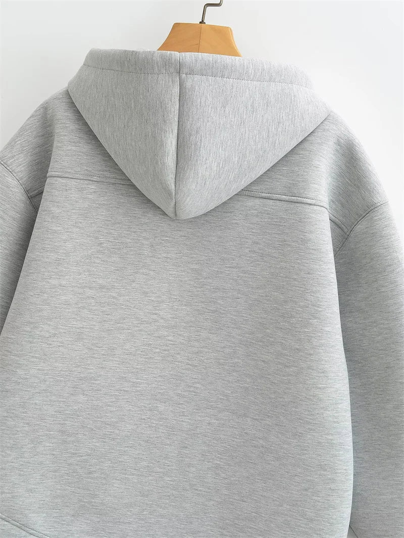 Oversized Zipper Hoodie - High Street Unisex Winter Sweatshirt