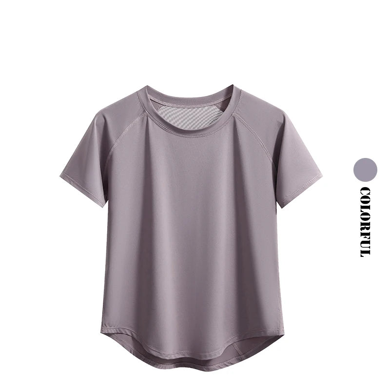 DRUR Quick-Dry Yoga Shirt - Round Neck, Short Sleeve Sportswear 2025