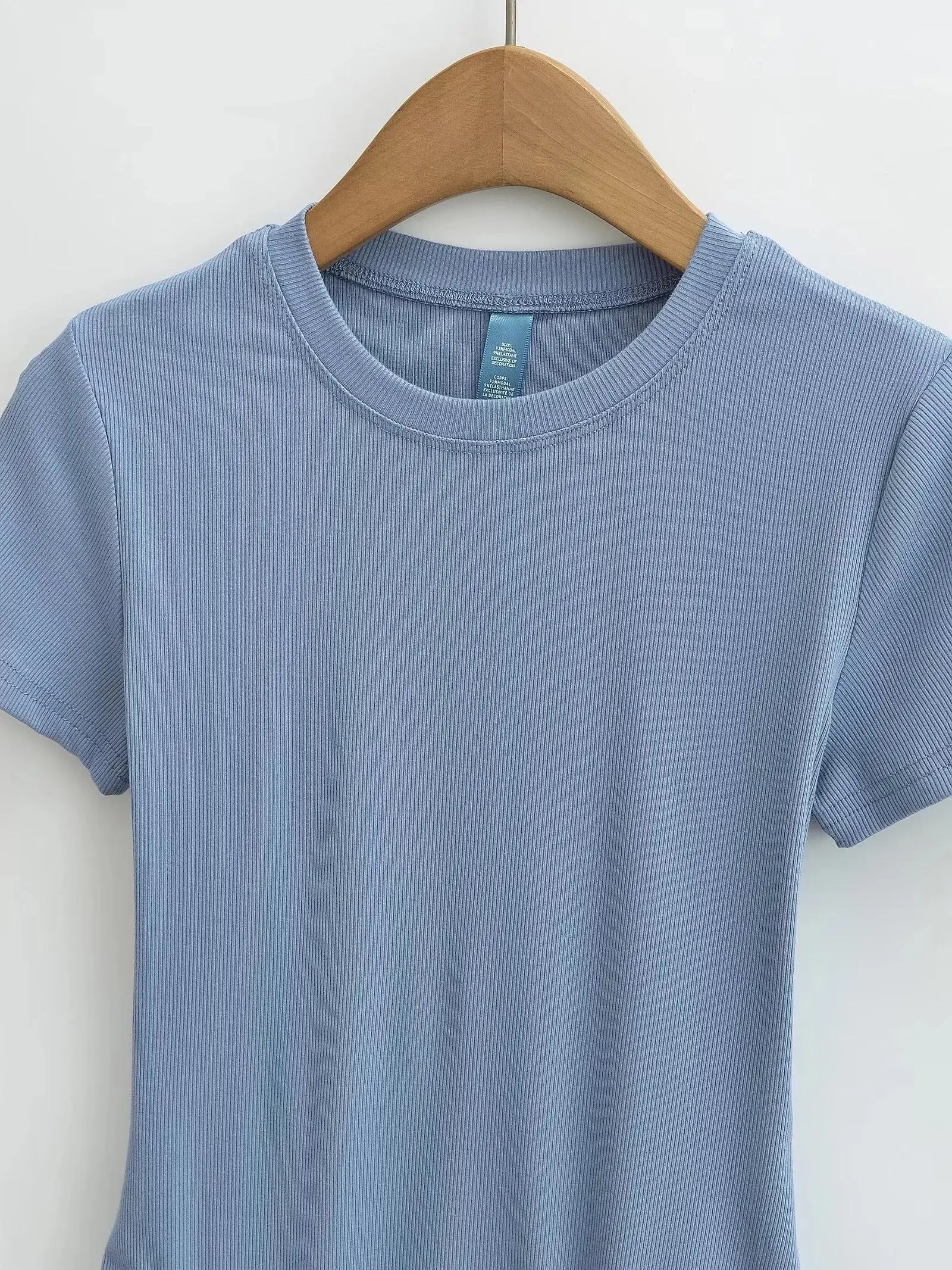 Stretchable Knit Bodysuit - Short Sleeve O-Neck Summer Basic (14 Colors)