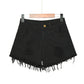 High-Waisted Irregular Ripped Denim Shorts - Push-Up Skinny Fit for Women (4XL)
