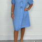 2024 Cotton Linen Tunic Dress - Women's Button-Up Loose Fit Long Shirt
