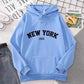 New York Letter Hoodie - Y2K Oversized Fleece Sweatshirt