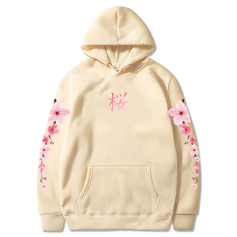 Sakura Graphic Hoodie - Unisex Winter Pullover with Pocket