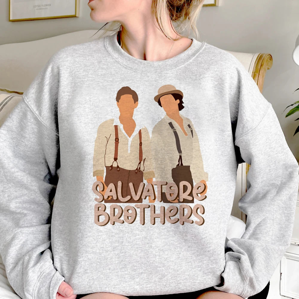 Vampire Diaries Hoodie - 90s Gothic Fleece Streetwear for Women